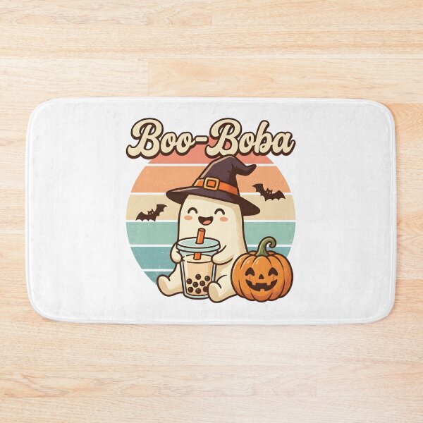 Item preview, Boo-Boba Cute Ghost Drinking Bubble Tea Retro Halloween T-Shirt designed and sold by DIRTYSKETCHH.