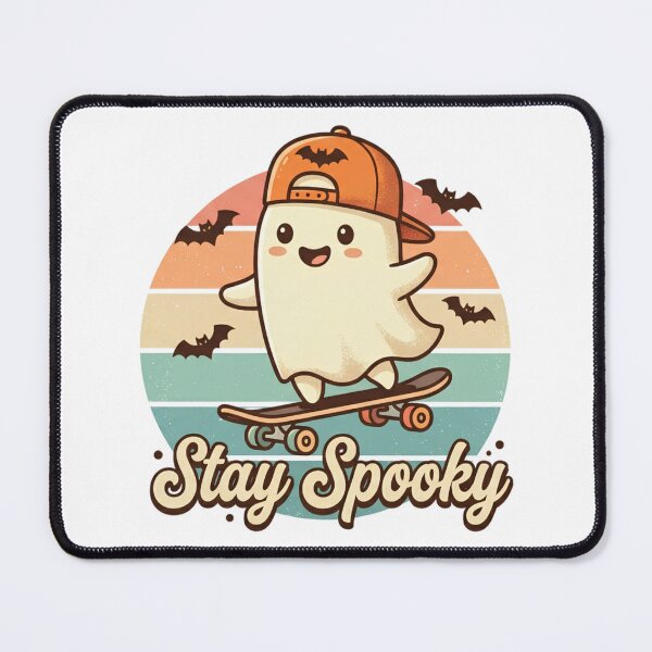 Item preview, Stay Spooky Cute Skateboarding Ghost Retro Halloween Kids Shirt designed and sold by DIRTYSKETCHH.