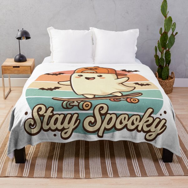 Item preview, Stay Spooky Cute Skateboarding Ghost Retro Halloween Kids Shirt designed and sold by DIRTYSKETCHH.
