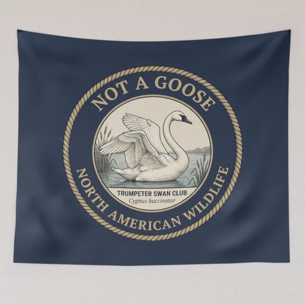 Item preview, Not A Goose Trumpeter Swan Humor Badge designed and sold by CalmCapy Co.
