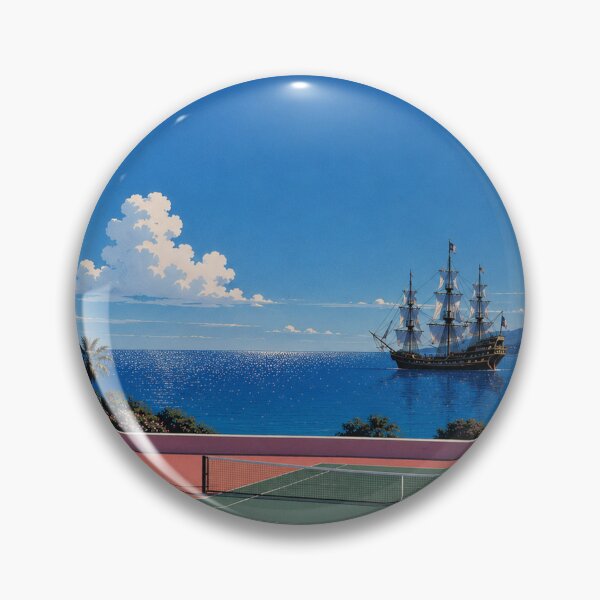 Item preview, Hiroshi Nagai Tennis Court Pirate ship cove Large poster designed and sold by SteakSwauce.
