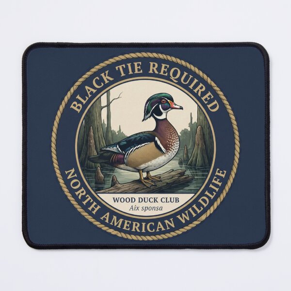 Item preview, Black Tie Required Wood Duck Humor Badge designed and sold by CalmCapy Co.