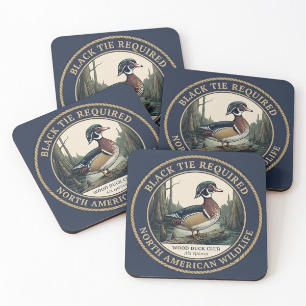 Item preview, Black Tie Required Wood Duck Humor Badge designed and sold by CalmCapy Co.