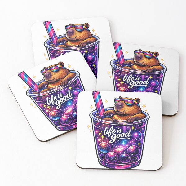 Item preview, Cosmic Capybara Boba Tea Cute Space Galaxy Aesthetic designed and sold by teemix.