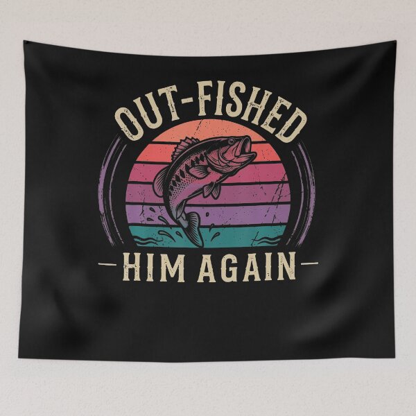 Item preview, Out-Fished Him Again Funny Bass Fishing Vintage Humor designed and sold by JamesCrArt.