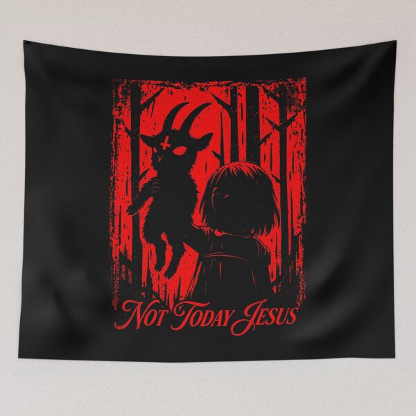 Item preview, Not Today Jesus Shirt Funny Baphomet Dark Humor Goth designed and sold by JamesCrArt.