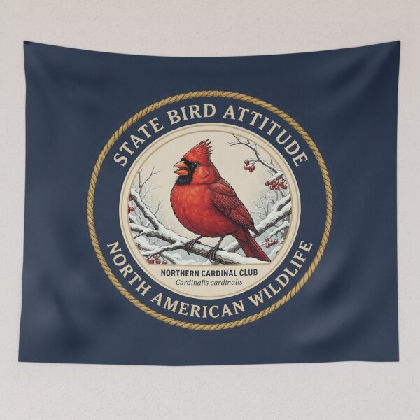 Item preview, State Bird Attitude Cardinal Humor Badge designed and sold by CalmCapy Co.