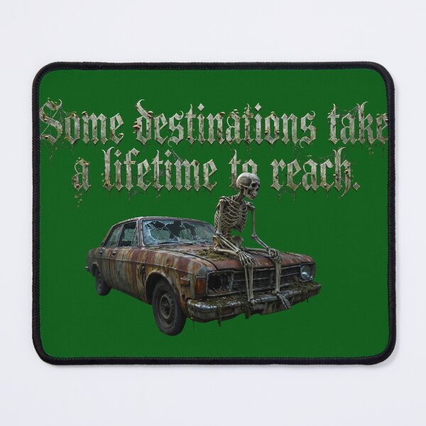 Item preview, Some Destinations Take A Lifetime To Reach Dark Gothic Skeleton Graphic Sticker designed and sold by zenithdecalco.