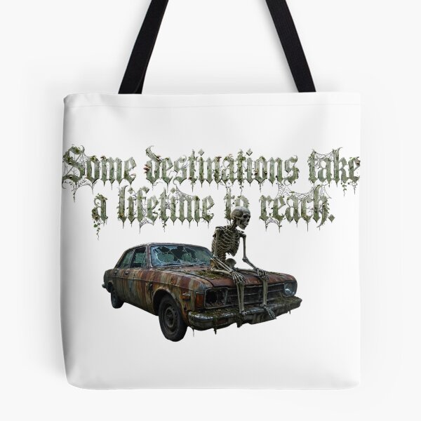 Item preview, Some Destinations Take A Lifetime To Reach Dark Gothic Skeleton Graphic Sticker designed and sold by zenithdecalco.