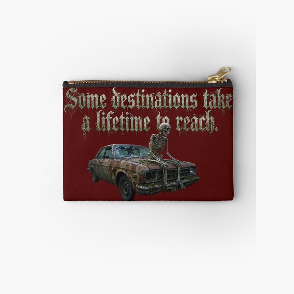 Item preview, Some Destinations Take A Lifetime To Reach Dark Gothic Skeleton Graphic Sticker designed and sold by zenithdecalco.