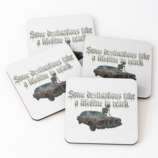 Item preview, Some Destinations Take A Lifetime To Reach Dark Gothic Skeleton Graphic Sticker designed and sold by zenithdecalco.