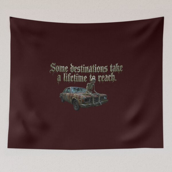 Item preview, Some Destinations Take A Lifetime To Reach Dark Gothic Skeleton Graphic Sticker designed and sold by zenithdecalco.