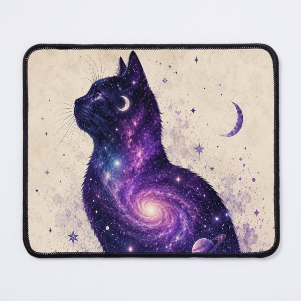 Item preview, Cosmic Galaxy Cat Silhouette designed and sold by teemix.