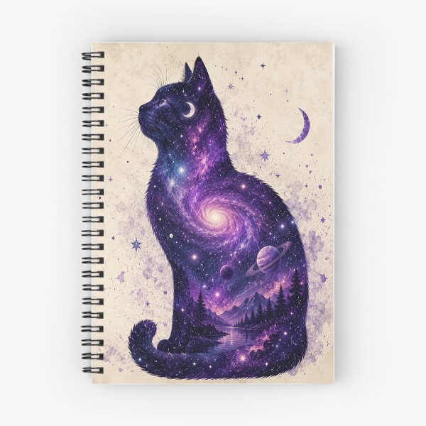 Item preview, Cosmic Galaxy Cat Silhouette designed and sold by teemix.