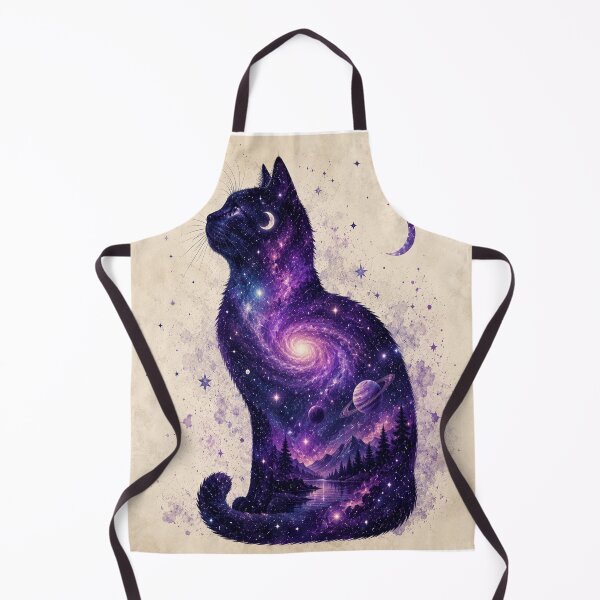 Item preview, Cosmic Galaxy Cat Silhouette designed and sold by teemix.