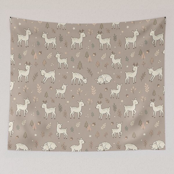 Item preview, Cute Woodland Deer Seamless Pattern Design designed and sold by ashenlocs.