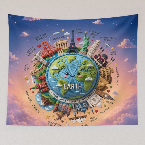 Item preview, Cute Amigurumi Tenerife World Landmark Map designed and sold by Pure Craft.