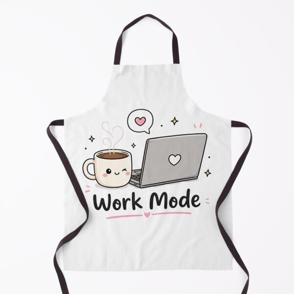 Item preview, Cute Coffee & Laptop "Work Mode" Kawaii Productivity Illustration | Cozy Work From Home Aesthetic Sticker designed and sold by Sanika arts .