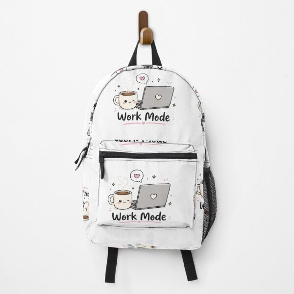 Item preview, Cute Coffee & Laptop "Work Mode" Kawaii Productivity Illustration | Cozy Work From Home Aesthetic Sticker designed and sold by Sanika arts .