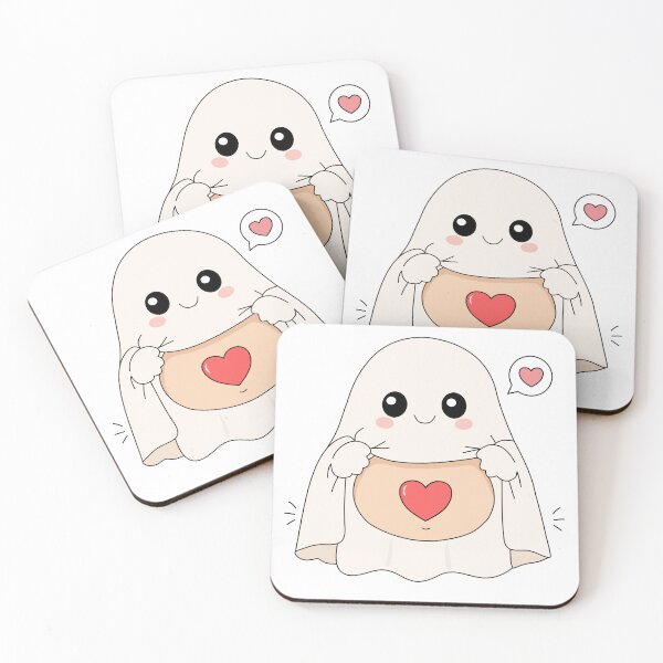 Item preview, Cute Ghost with Heart in Body and Floating Heart Sticker⁠ designed and sold by Teenidesign .
