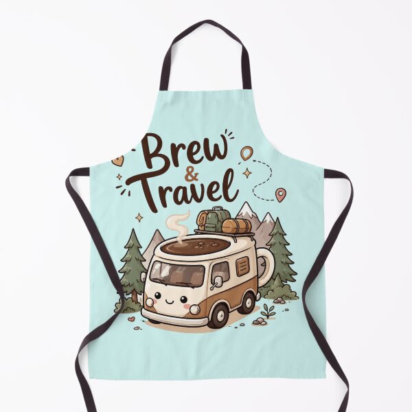 Item preview, Brew & Travel Cute Coffee Camper Van Kawaii Adventure Camping Illustration designed and sold by Sanika arts .