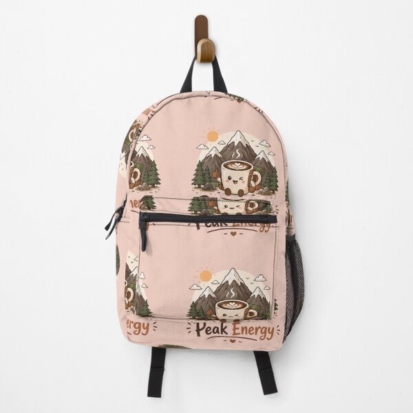 Item preview, Peak Energy Coffee Mountain Cute Kawaii Adventure Mug | Hiking & Camping Coffee Lover Sticker designed and sold by Sanika arts .