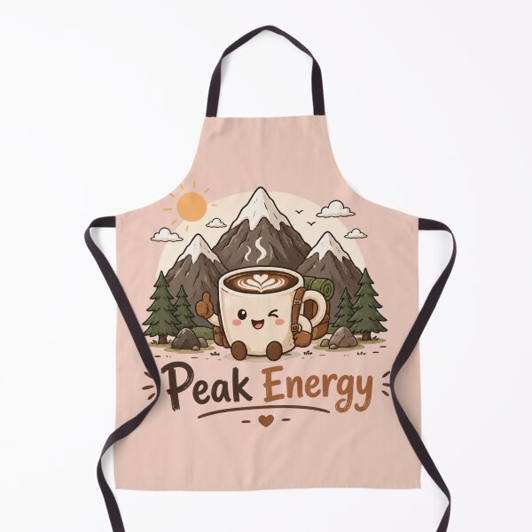 Item preview, Peak Energy Coffee Mountain Cute Kawaii Adventure Mug | Hiking & Camping Coffee Lover Sticker designed and sold by Sanika arts .