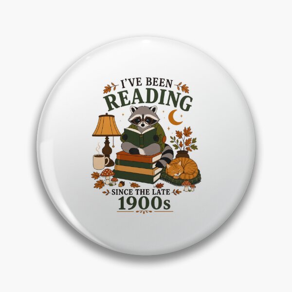 Item preview, I've Been Reading Since the Late 1900s Funny Book Lover Raccoon Vintage designed and sold by abig-eiyana.