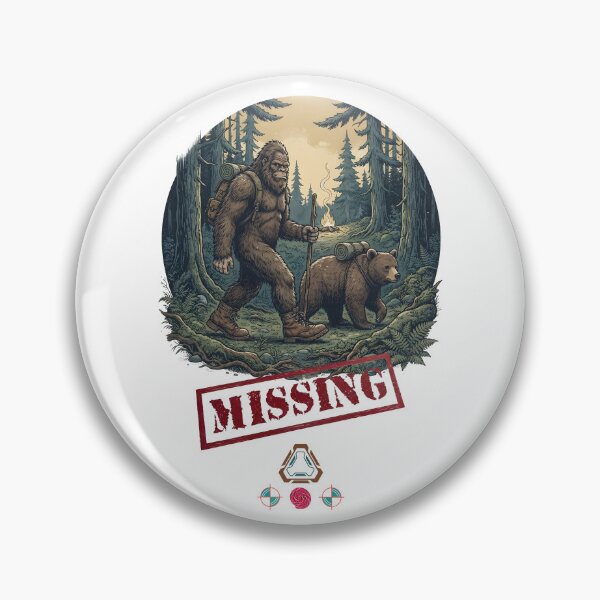 Item preview, Vintage Style Bigfoot and Bear Hiking Adventure designed and sold by Whimsy Trail Co.