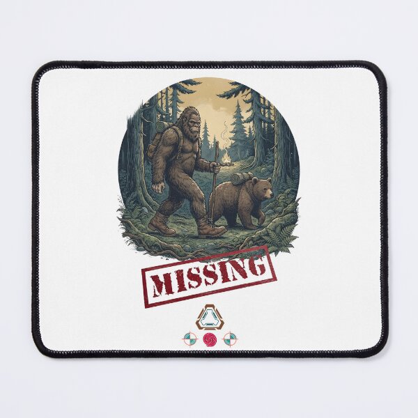 Item preview, Vintage Style Bigfoot and Bear Hiking Adventure designed and sold by Whimsy Trail Co.