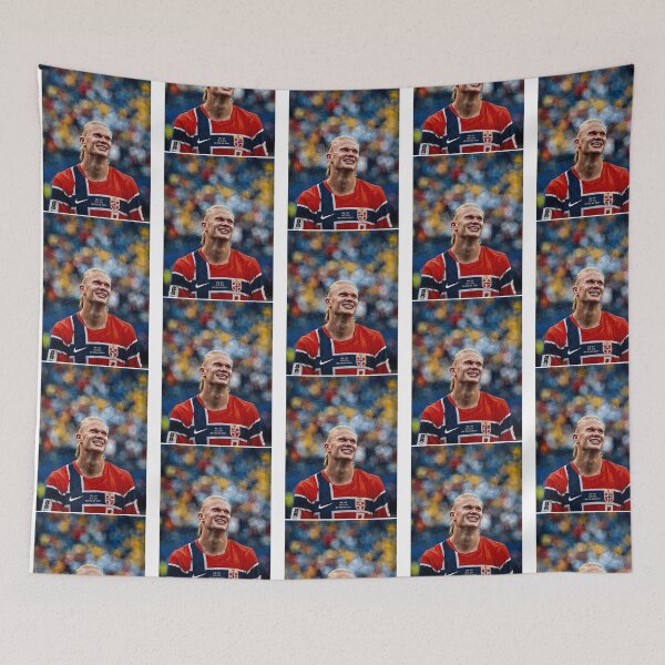 Item preview, Erling Haaland Oil Painting designed and sold by HempressBeads.