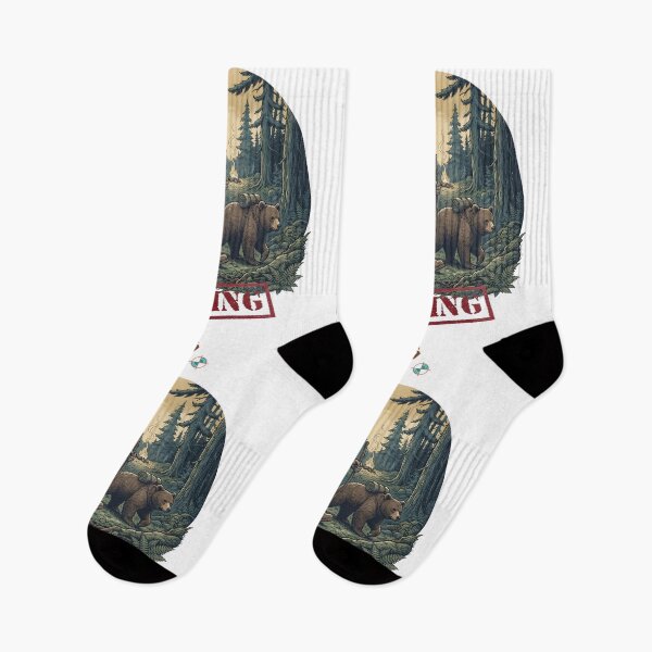 Item preview, Vintage Style Bigfoot and Bear Hiking Adventure designed and sold by Whimsy Trail Co.