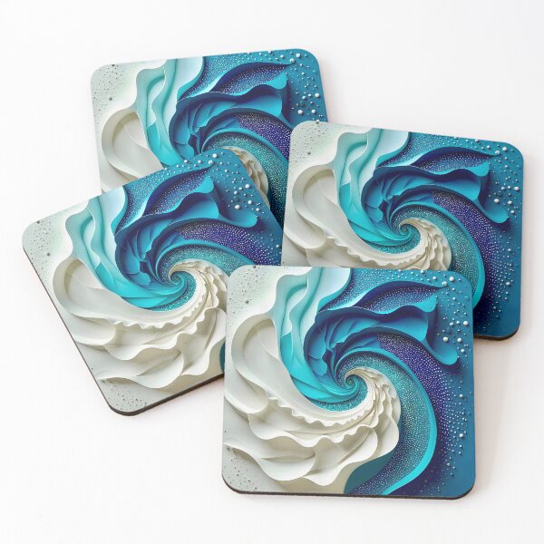 Item preview, Spiral Waves of Blue and White designed and sold by Vicky Brago-Mitchell®.