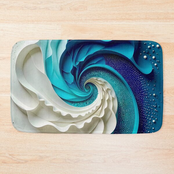 Item preview, Spiral Waves of Blue and White designed and sold by Vicky Brago-Mitchell®.