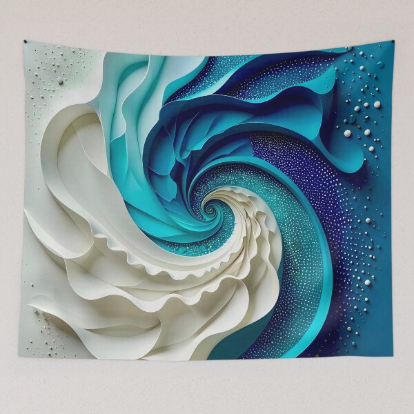 Item preview, Spiral Waves of Blue and White designed and sold by Vicky Brago-Mitchell®.