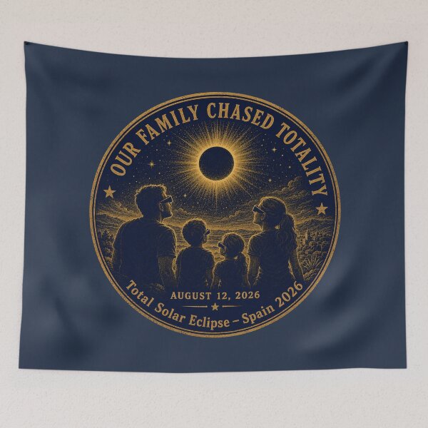 Item preview, Our Family Chased Totality Solar Eclipse Spain 2026 designed and sold by CalmCapy Co.