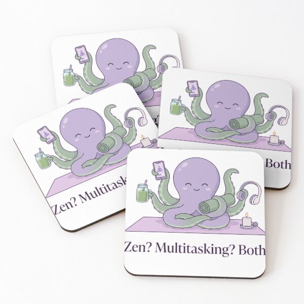 Item preview, Zen Multitasking Octopus Yoga Aesthetic T-Shirt Design designed and sold by KIDEnia.