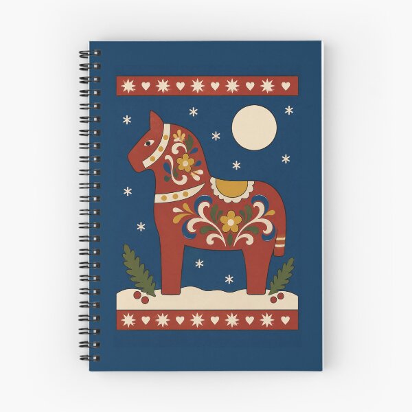 Item preview, Swedish Dala Horse — Nordic Folk Art Christmas Design designed and sold by Planthem.