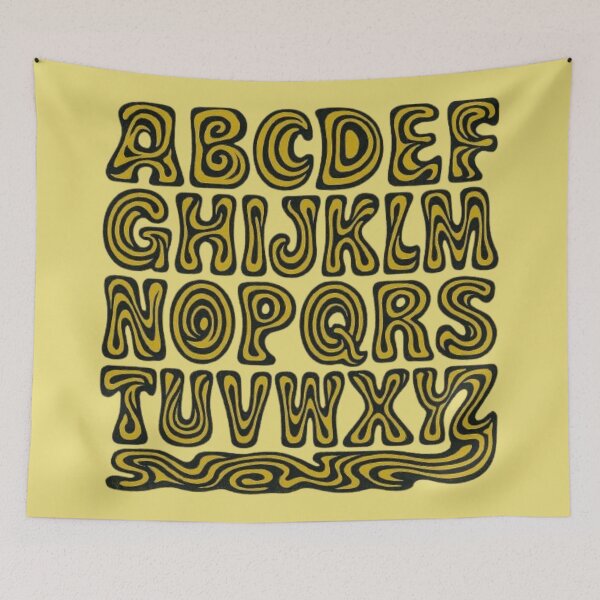 Item preview, Psychedelic Alphabet Waves – Vibrant Retro Letter Art   designed and sold by Catfcreations.