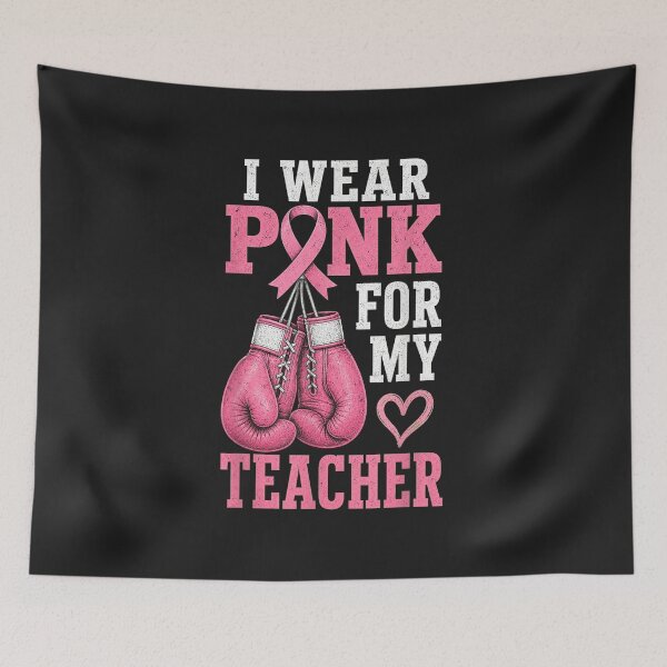 Item preview, I Wear Pink for My Teacher Breast Cancer Awareness Boxing Gloves designed and sold by abig-eiyana.