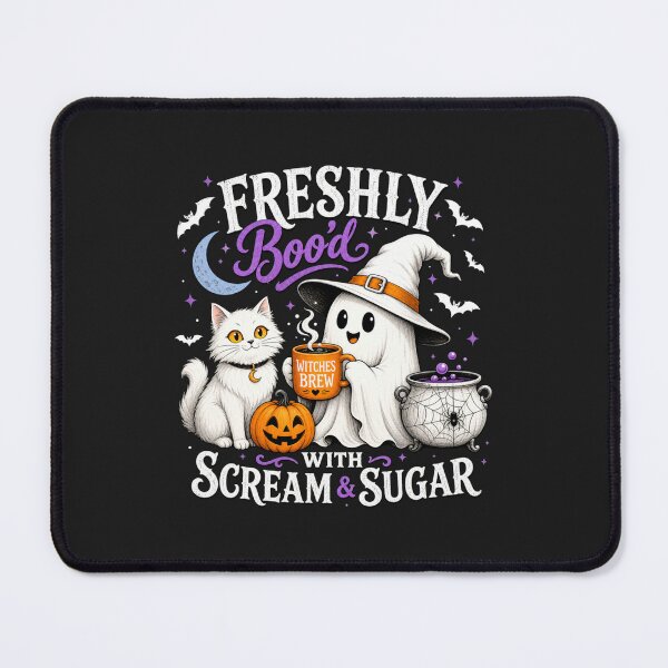 Item preview, Freshly Boo'd With Scream and Sugar Cute Ghost Cat Halloween Coffee designed and sold by abig-eiyana.