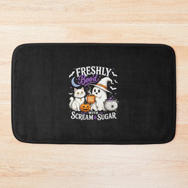 Item preview, Freshly Boo'd With Scream and Sugar Cute Ghost Cat Halloween Coffee designed and sold by abig-eiyana.