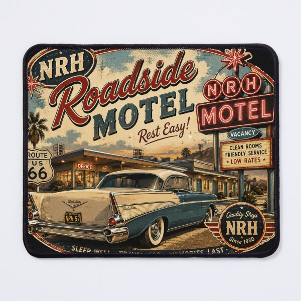 Item preview, Retro Route 66 Roadside Motel sign designed and sold by Normandy Road Heritage.
