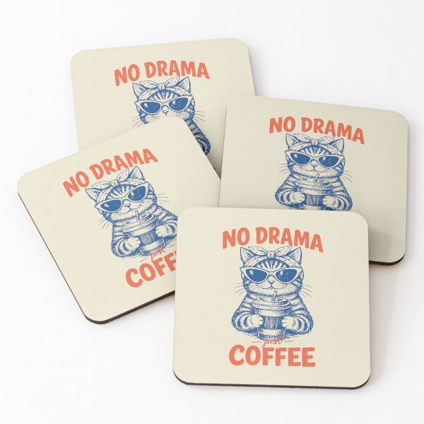 Item preview, No Drama Just Coffee - Sassy Cool Cat Coffee Lover designed and sold by Steele-Art.