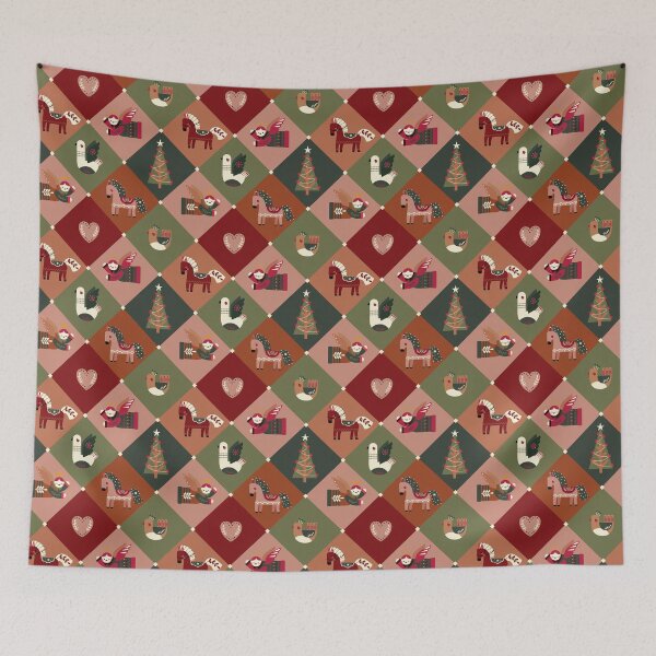 Item preview, Scandinavian Christmas Folk Art Seamless Pattern designed and sold by the-myro.