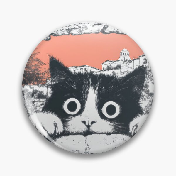 Item preview, Peeking tuxedo cat designed and sold by Newrealis.