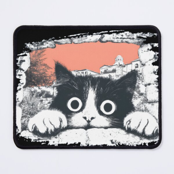 Item preview, Peeking tuxedo cat designed and sold by Newrealis.