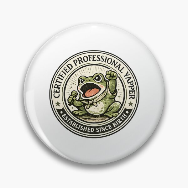 Item preview, Certified Professional Yapper Frog Funny Badge Shirt Born To Yap Tee Frog Lover Gift Sarcastic Humor Shirt designed and sold by rykerres.