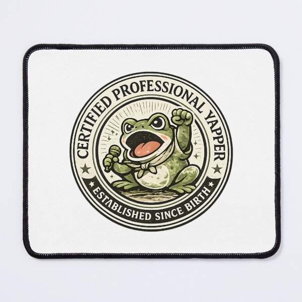 Item preview, Certified Professional Yapper Frog Funny Badge Shirt Born To Yap Tee Frog Lover Gift Sarcastic Humor Shirt designed and sold by rykerres.