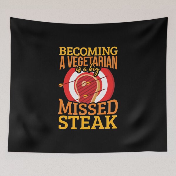 Item preview, Biggest Missed Steak Ever Funny Cute Pun Vegans Vegetarians designed and sold by Bronby.